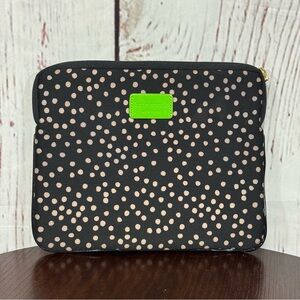 Kate Spade New York Black and Cream Polka Dot Lap Top Sleeve EUC